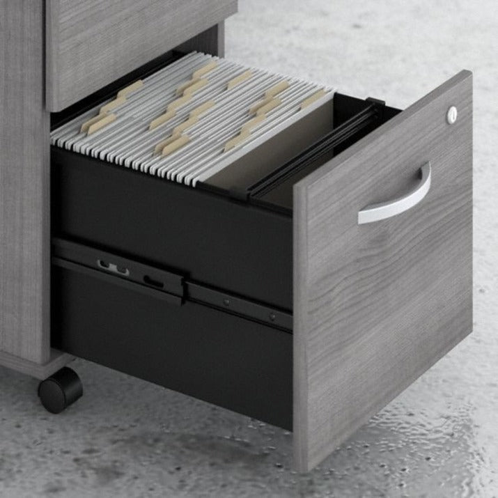 Bush Business Furniture Studio C 60W x 30D Desk with 3-Drawer Mobile File Cabinet, Platinum Gray, 1 Each