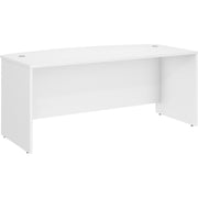 Bush Business Furniture Studio C 72w x 36d Bow Front Desk, White Thermofused Laminate, 29.8" H x 71" W x 35.4" D, 1 Each