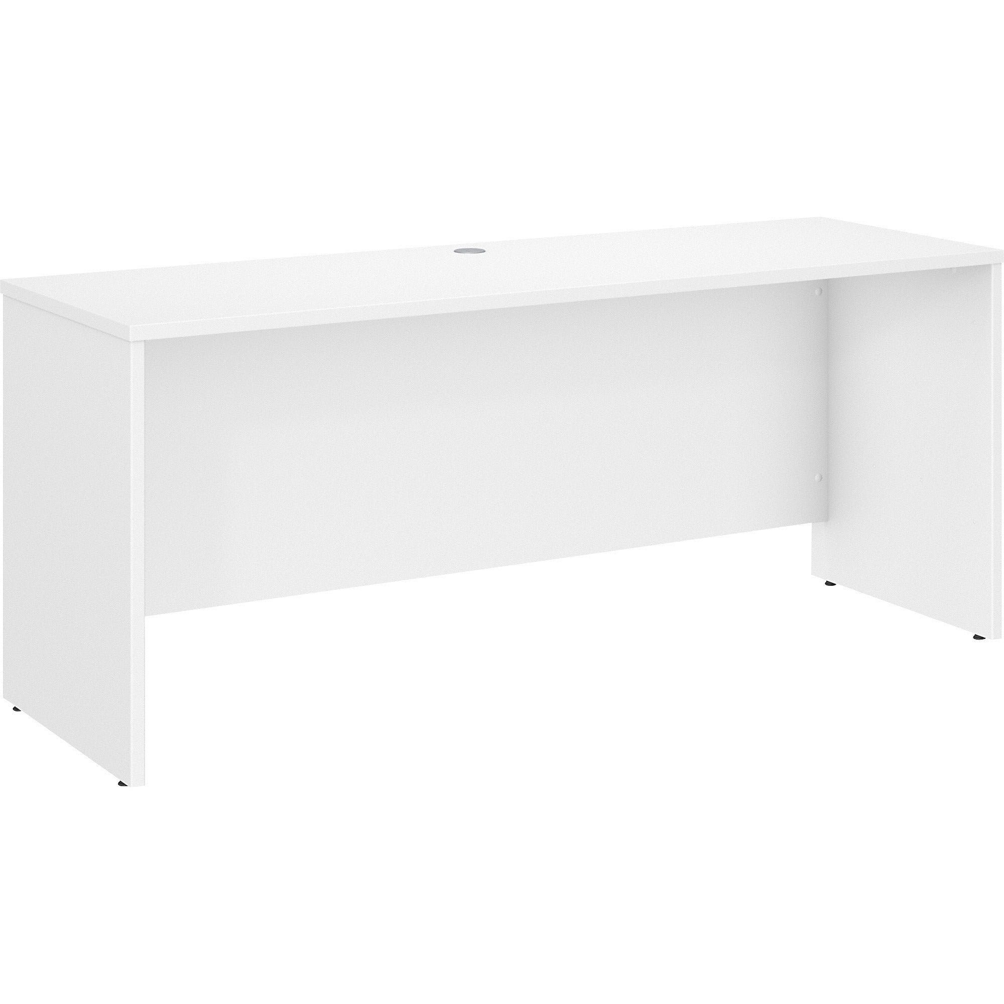 Bush Business Furniture Studio C 72W x 24D Credenza Desk, White Thermofused Laminate, 29.8"H x 71"W x 23.4"D, 1 Each