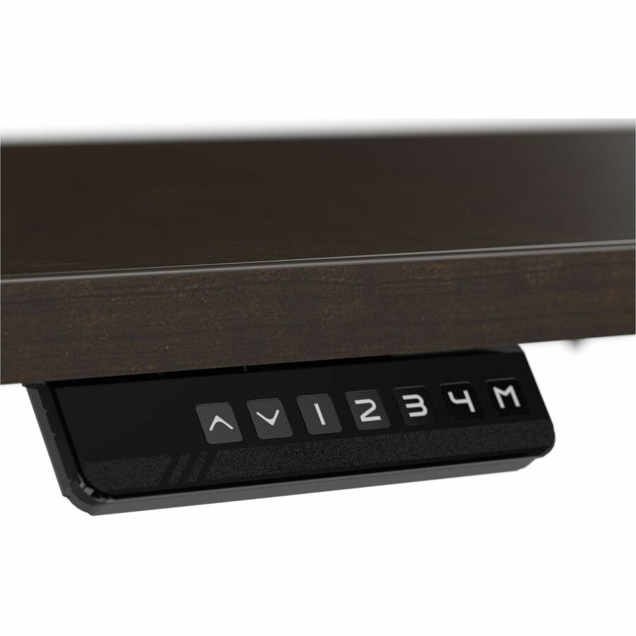 Bush Business Furniture Move 40 Series 72w x 30d Electric Height Adjustable Standing Desk, Mocha Cherry Top, Silver T-Shaped Base, 176 lb Capacity, 28.17"–48.24" Height Range, 1 Each