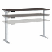 Bush Business Furniture Move 40 Series 72w x 30d Electric Height Adjustable Standing Desk, Storm Gray Top, Silver T-Shaped Base, 28.17"–48.24" Height Range, 176 lb Capacity, 1 Each
