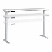 Bush Business Furniture Move 40 Series 72w x 30d Electric Height Adjustable Standing Desk, White Top, Silver T-Shaped Base, 176 lb Capacity, 28.17"–48.24" Height Range, 1 Each