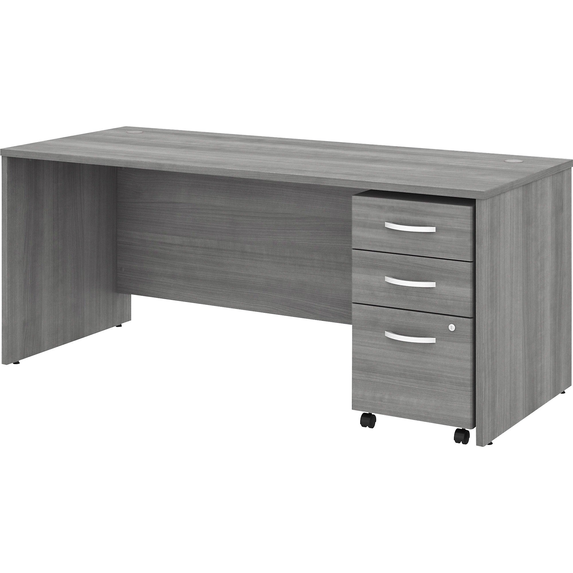 Bush Business Furniture Studio C 72W x 30D Office Desk with 3-Drawer Mobile File Cabinet, Platinum Gray, 1 Each