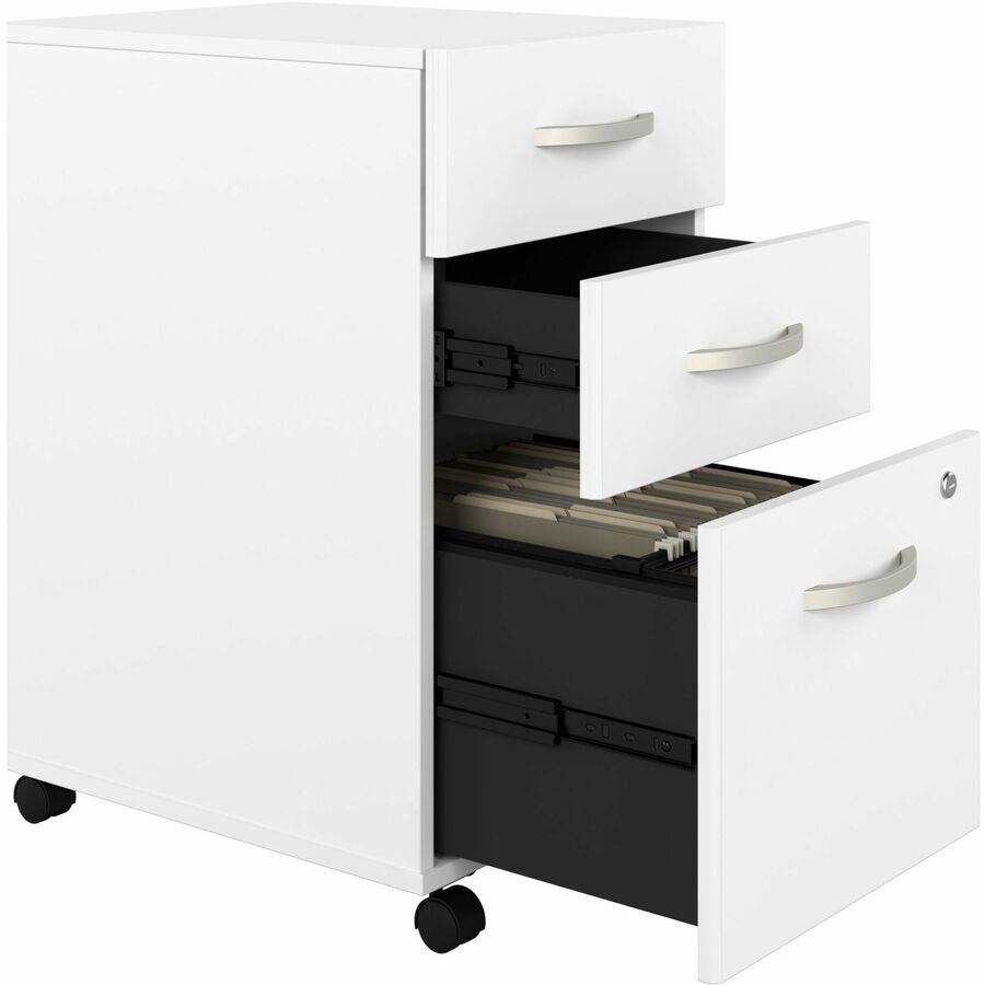 Bush Business Furniture Studio C 72W x 30D White Desk with 3-Drawer Mobile File Cabinet, 1 Set