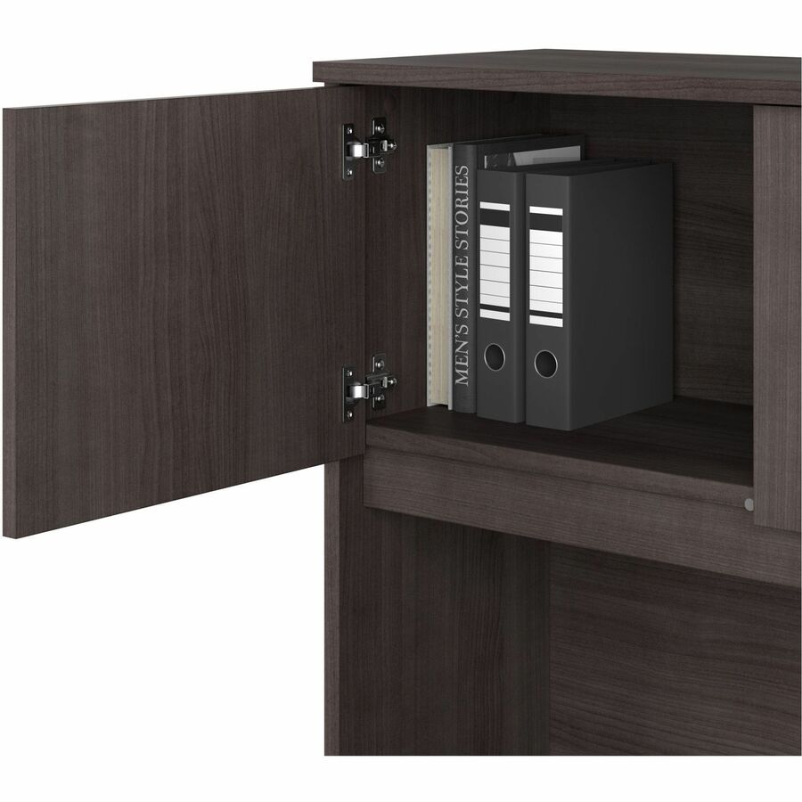 Bush Business Furniture Studio C 72W x 30D Desk with Hutch and 3-Drawer Mobile File Cabinet, 4 Doors, Storm Gray, 1 Each