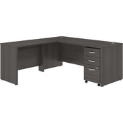 Bush Business Furniture Studio C L-Shaped Desk Set, 72"W x 30"D Desk, 42"W Return, 3-Drawer Mobile File Cabinet, Storm Gray, 1 Each