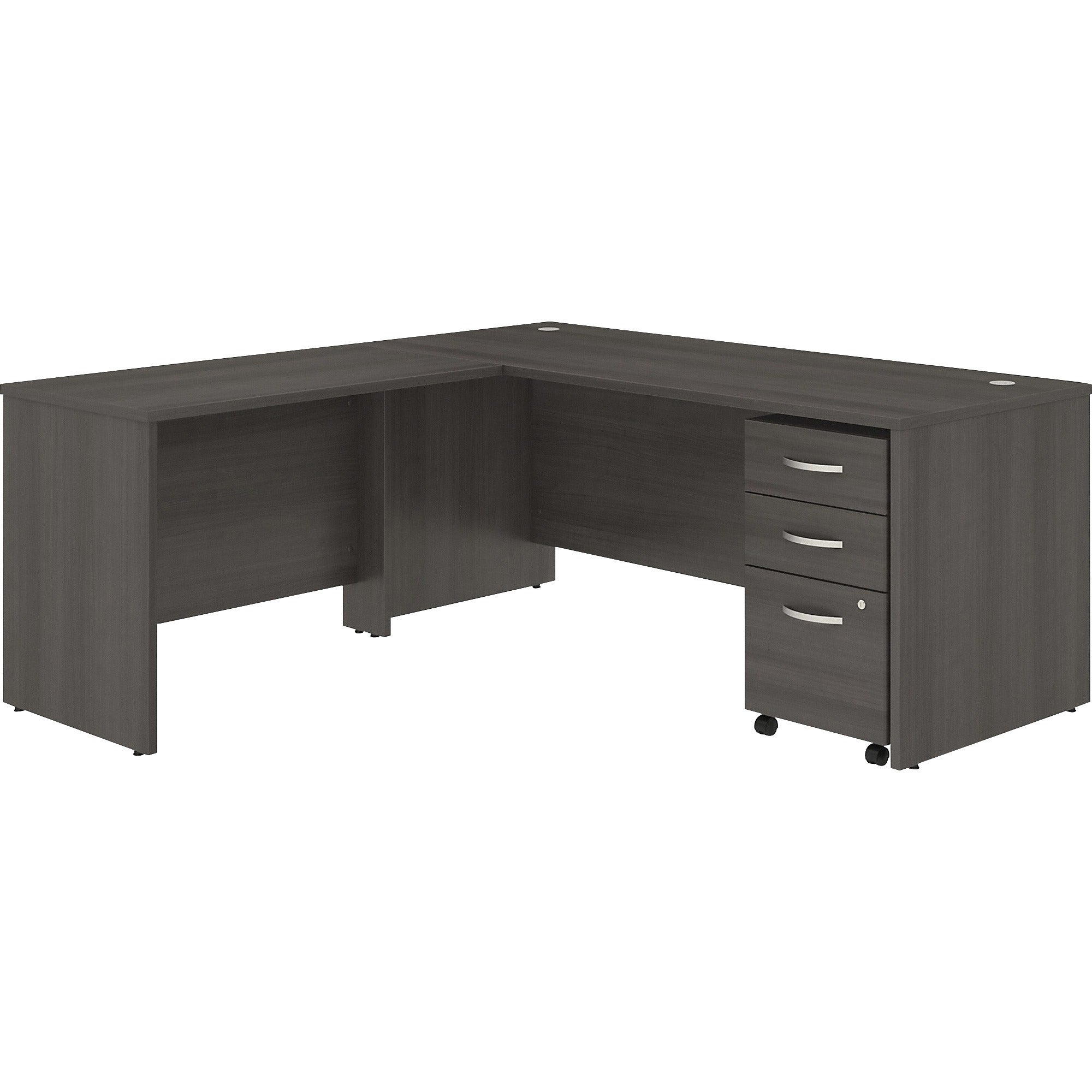 Bush Business Furniture Studio C L-Shaped Desk Set, 72"W x 30"D Desk, 42"W Return, 3-Drawer Mobile File Cabinet, Storm Gray, 1 Each