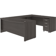 Bush Business Furniture Studio C 72W x 36D U Shaped Desk with 3-Drawer Mobile File Cabinet, Storm Gray, 1 Each