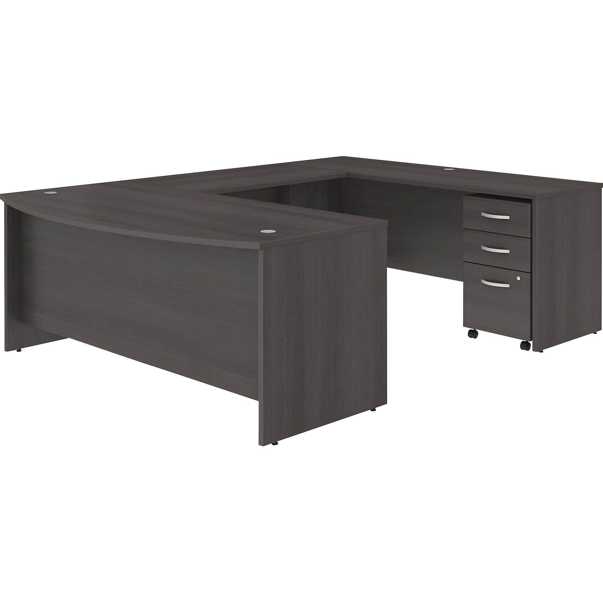 Bush Business Furniture Studio C 72W x 36D U Shaped Desk with 3-Drawer Mobile File Cabinet, Storm Gray, 1 Each