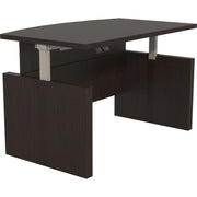 Safco Aberdeen Height-Adjustable Desk, 1.6" Thick Work Surface, 49.2" H x 72" W, Mocha Laminate, 1 Each