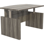 Safco Aberdeen Height-Adjustable Desk, 1.6" Thick Work Surface, 49.2" H x 72" W, Gray Steel Laminate, 1 Each