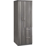 Safco Aberdeen Series Personal Storage Tower, Gray Steel, 64.3"H x 14.9"W, 2 Drawers, 2 Doors, 6 Shelves (All Adjustable), MDF & Laminate, 1 Each