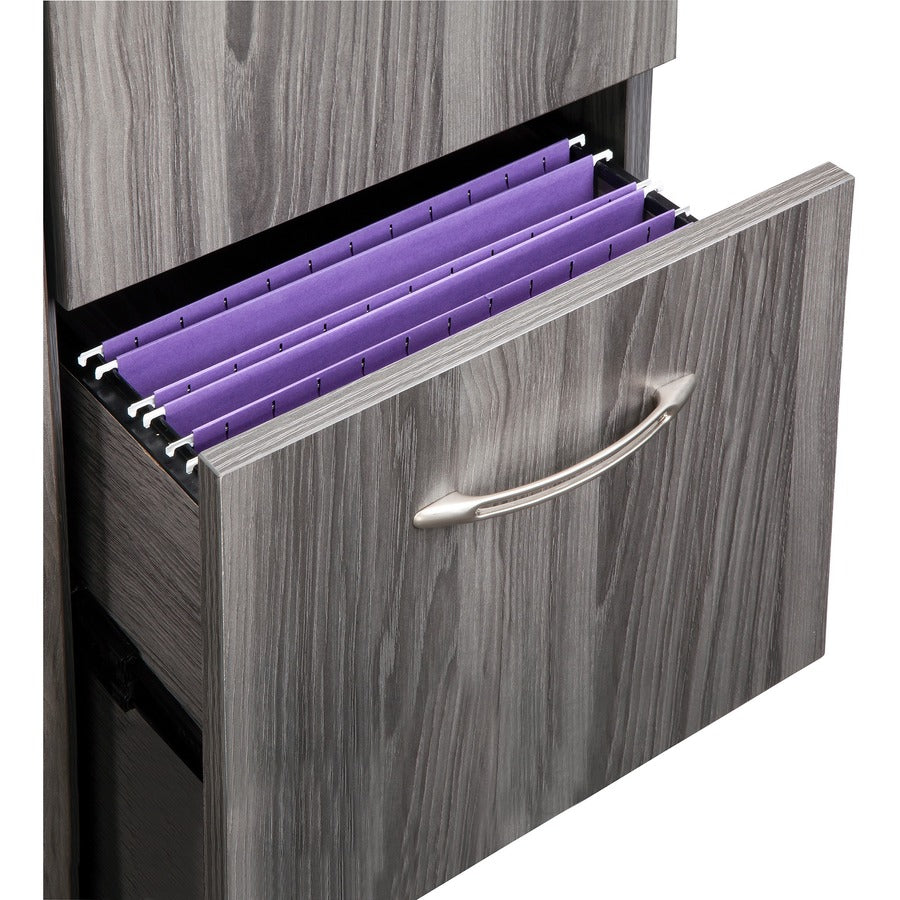 Safco Aberdeen Series Personal Storage Tower, Gray Steel, 64.3"H x 14.9"W, 2 Drawers, 2 Doors, 6 Shelves (All Adjustable), MDF & Laminate, 1 Each