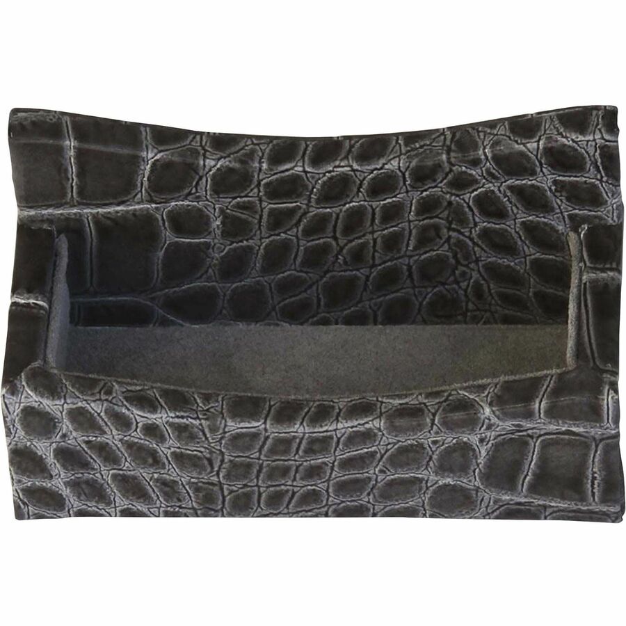 Protacini Castlerock Gray Italian Patent Leather Business Card Holder