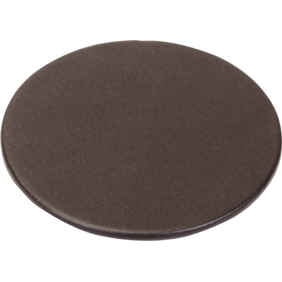 Dacasso Leather Round Coaster Set, Chocolate Brown, Top Grain Leather, Includes 10 Round Coasters with Holder, 1 Set