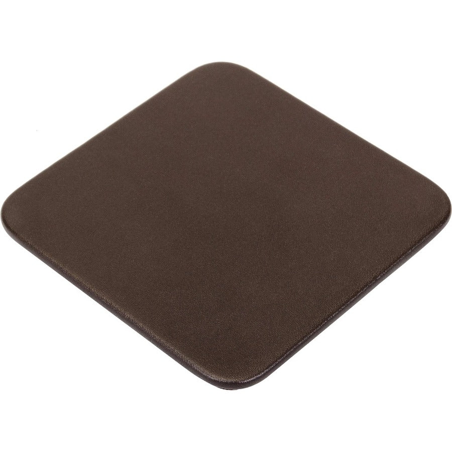 Dacasso Chocolate Brown Top Grain Leather Square Coaster Set with Holder, 10 Coasters