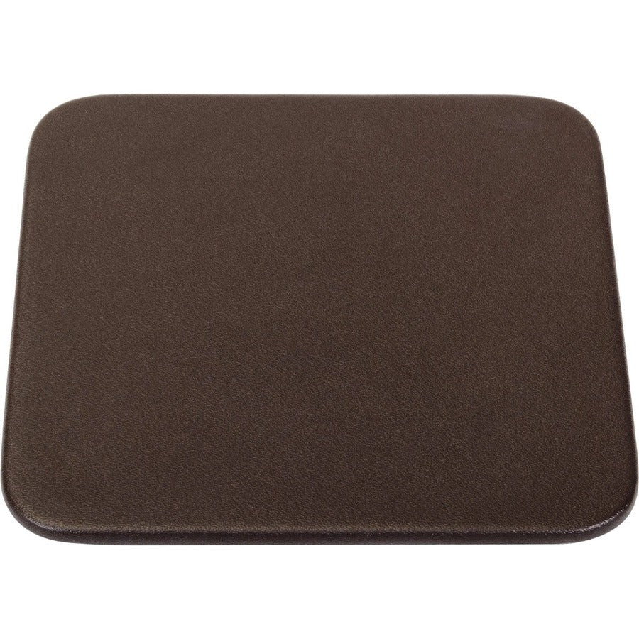 Dacasso Chocolate Brown Top Grain Leather Square Coaster Set with Holder, 10 Coasters