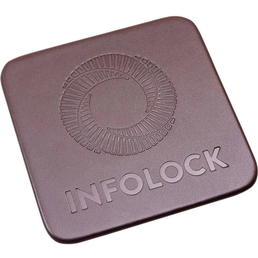 Dacasso Chocolate Brown Top Grain Leather Square Coaster Set with Holder, 10 Coasters