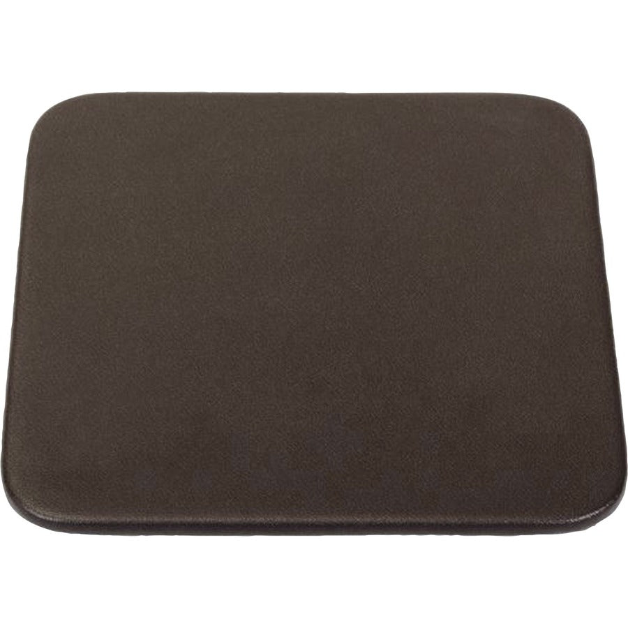 Dacasso Chocolate Brown Top Grain Leather Square Coaster Set with Holder, 10 Coasters
