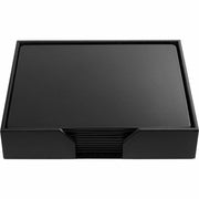 Dacasso Leatherette Conference Room Set, 11-Piece, Rectangular, 17" x 14", Black, Leatherette and Velveteen