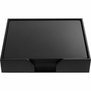 Dacasso Leatherette Conference Room Set, 11-Piece, Rectangular, 20" Wide, Black, Includes 10 Conference Pads and Pad Holder