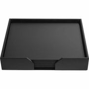 Dacasso Leatherette Conference Room Set, 9-Piece, Rectangular, 17" x 14", Black, Includes 8 Pads and 1 Pad Holder