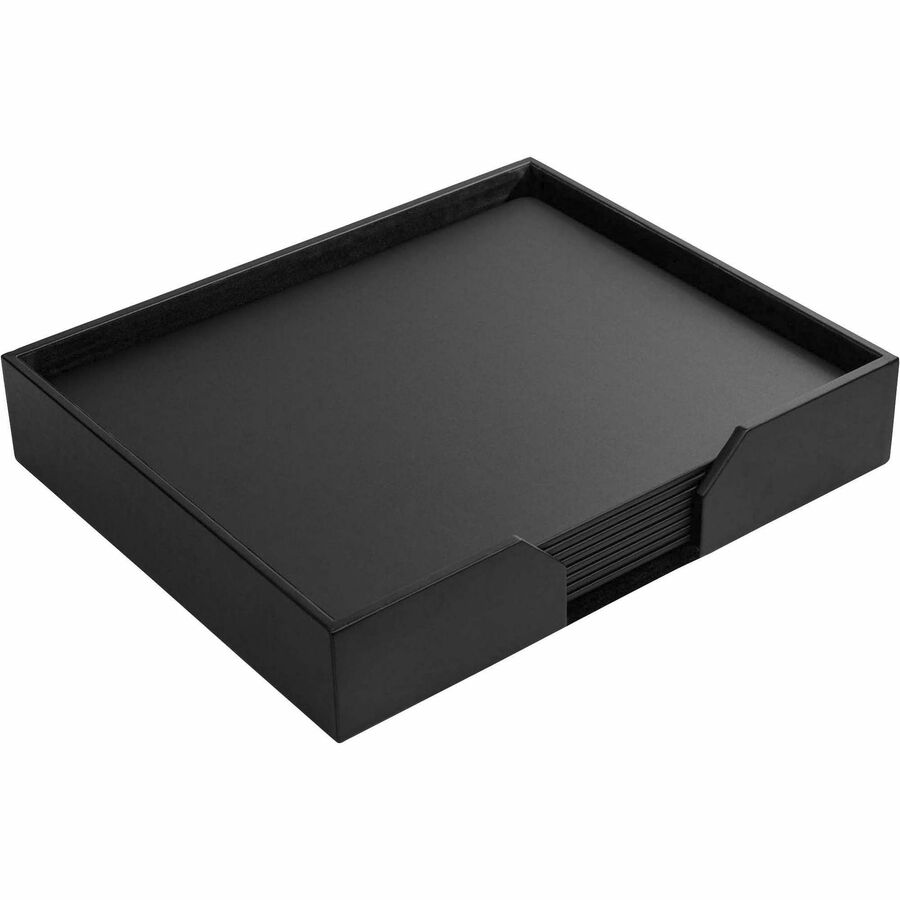 Dacasso Leatherette Conference Room Set, 9-Piece, Rectangular, 17" x 14", Black, Includes 8 Pads and 1 Pad Holder