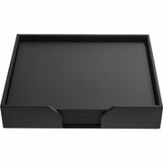 Dacasso Leatherette Conference Room Set, 9-Piece, Rectangular, 20" x 16", Black, Includes 8 Pads and 1 Pad Holder