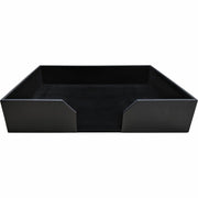 Dacasso Classic Leather Conference Pad Holder, 17" x 14", Black, Leather/Felt/Fabric, 1 Each