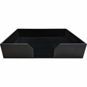 Dacasso Classic Leather Conference Pad Holder, Black, 20" x 16", Leather/Felt/Fabric, 1 Each