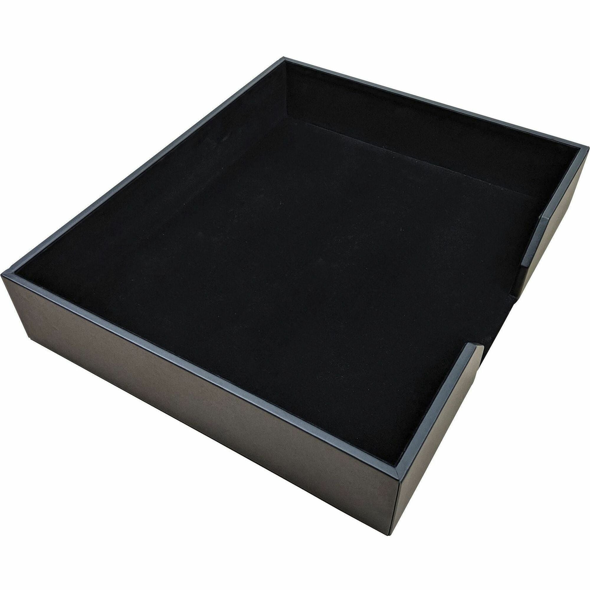 Dacasso Leatherette Conference Pad Holder, 17" x 14", Black, Leatherette/Felt/Fabric, 1 Each