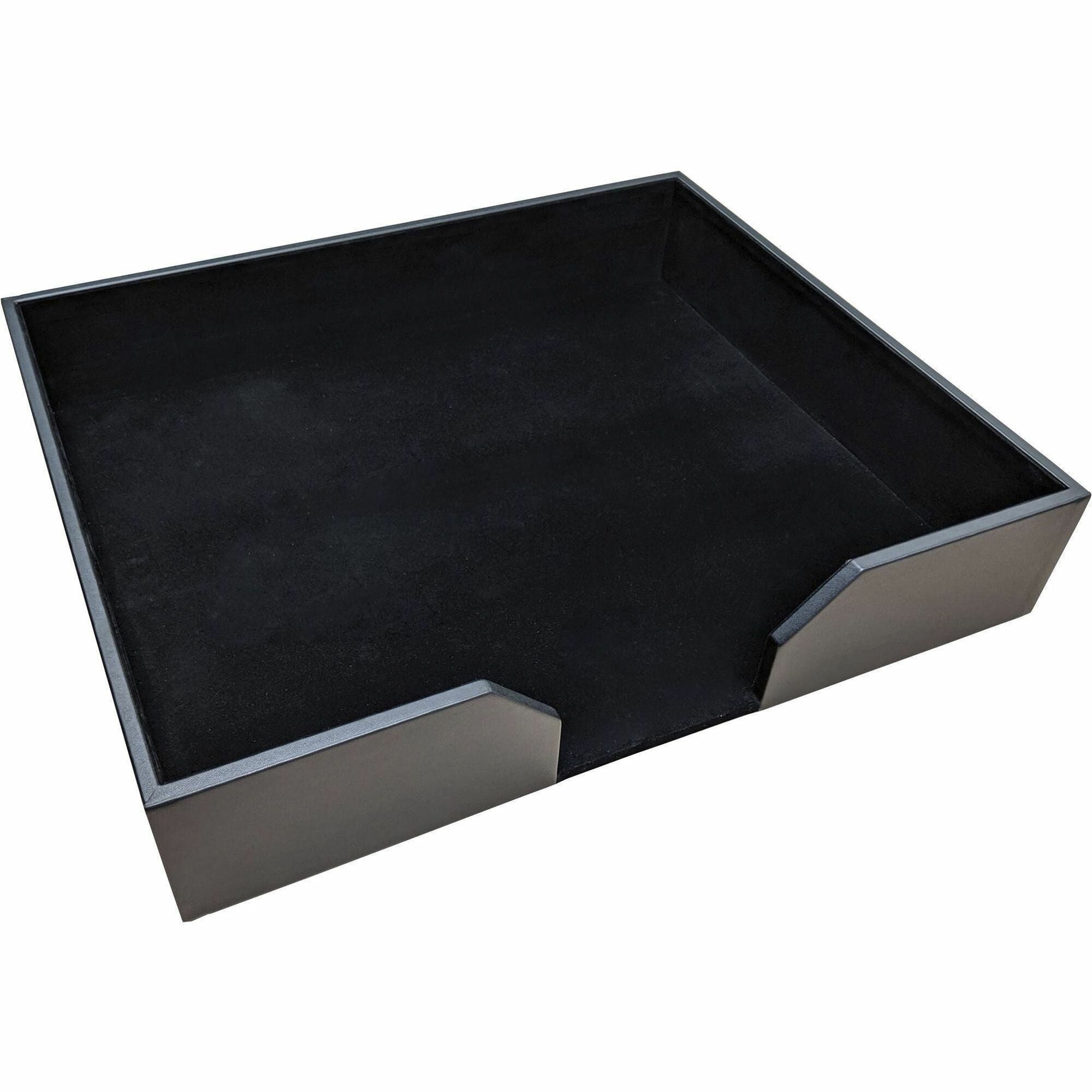 Dacasso Leatherette Conference Pad Holder, 20" x 16", Black, Leatherette/Felt/Fabric, 1 Each