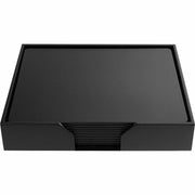 Dacasso 11-Piece Black Top Grain Leather Conference Room Set, Includes 10 Conference Pads and Pad Holder, Rectangular, 17" x 14"