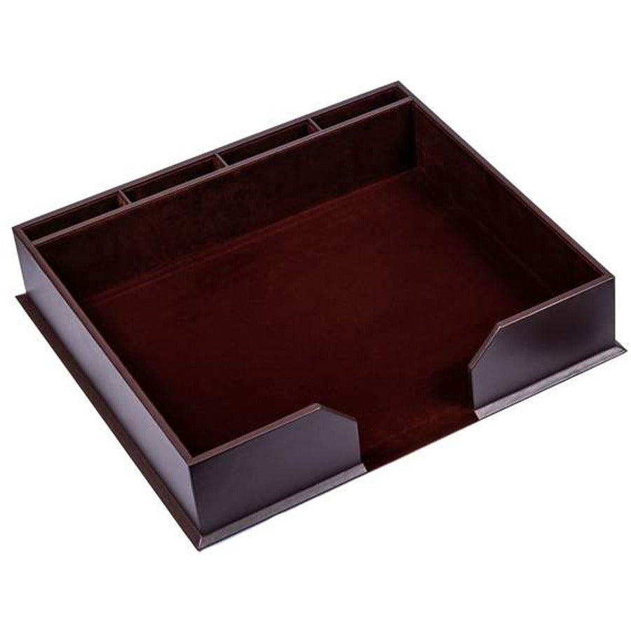 Dacasso Leatherette Conference Room Set, 23-Piece, Includes 10 Conference Pads and 12 Round Coasters, Rectangular, 17" Width, Chocolate Brown