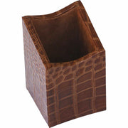 Protacini Cognac Brown Italian Patent Leather Pencil Cup