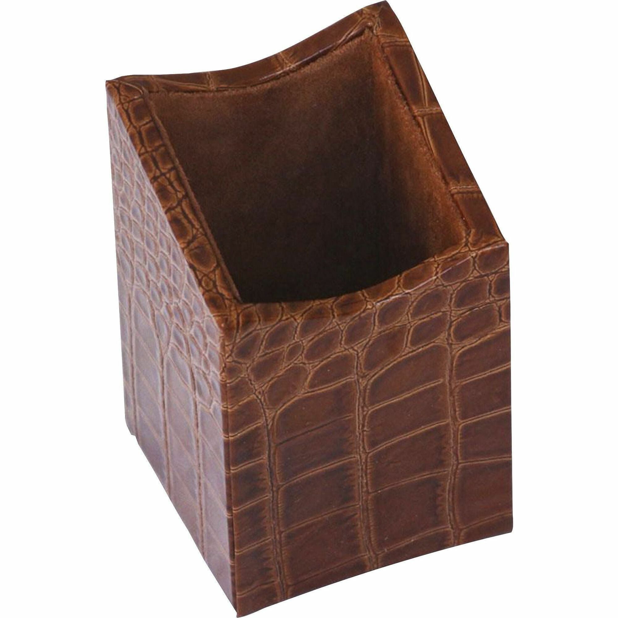 Protacini Cognac Brown Italian Patent Leather Pencil Cup