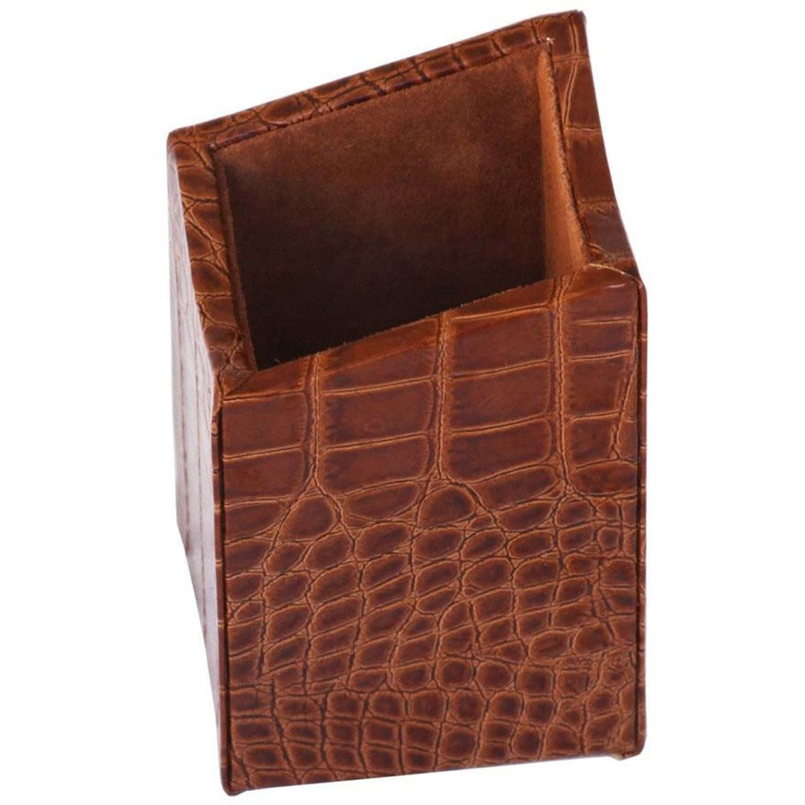 Protacini Cognac Brown Italian Patent Leather Pencil Cup