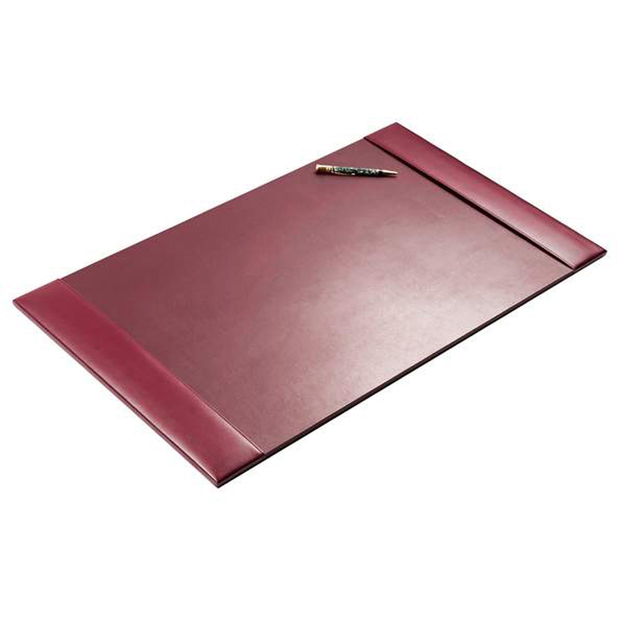 Dacasso Bonded Leather Desk Pad, Rectangular, 30" x 18", Burgundy, Bonded Leather and Velveteen, 1 Each