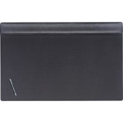 Dacasso Leather Top-Rail Desk Pad, Rectangular, 38" x 24", Top Grain Leather, Leatherette, Velveteen, Black, 1 Each