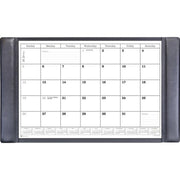 Dacasso Leather Calendar Desk Pad, Rectangular, 34" Wide, 12 Sheets, Top Grain Leather, Velveteen, Black, 1 Each