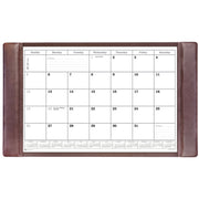 Dacasso Leather Conference Table Pad, Rectangular, 34" Width, Chocolate Brown, Top Grain Leather, Velveteen, Includes 12 Sheets, 1 Each