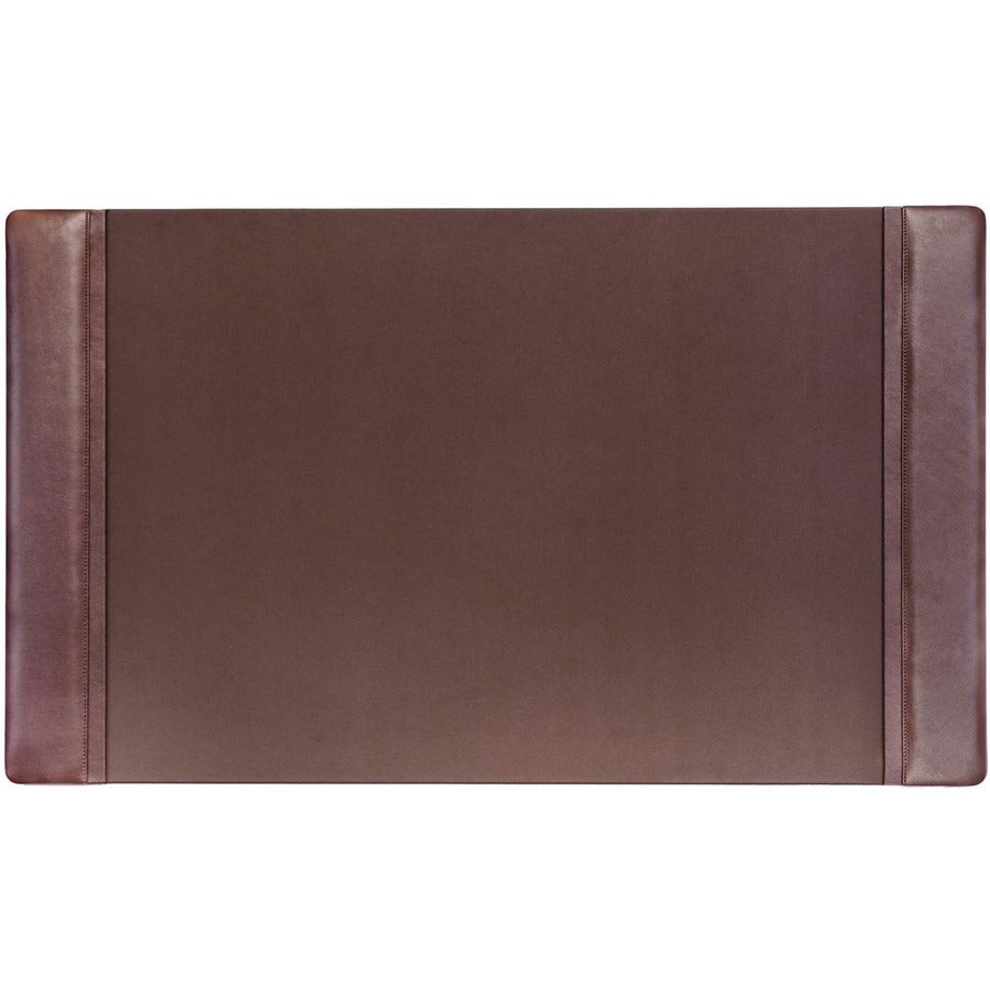 Dacasso Leather Conference Table Pad, Rectangular, 34" Width, Chocolate Brown, Top Grain Leather, Velveteen, Includes 12 Sheets, 1 Each