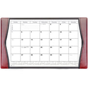 Dacasso Leather Calendar Desk Pad, Rectangular, Burgundy, Top Grain Leather, Velveteen, Includes 12 Monthly Sheets, 1 Each