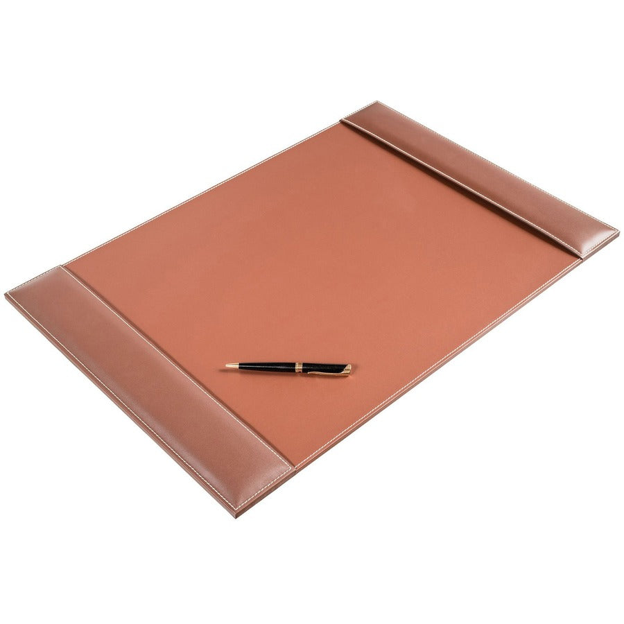 Dacasso Rustic Leather Calendar Desk Pad, Rectangular, 12 Sheets, Top Grain Leather, Velveteen, Rustic Brown, 1 Each
