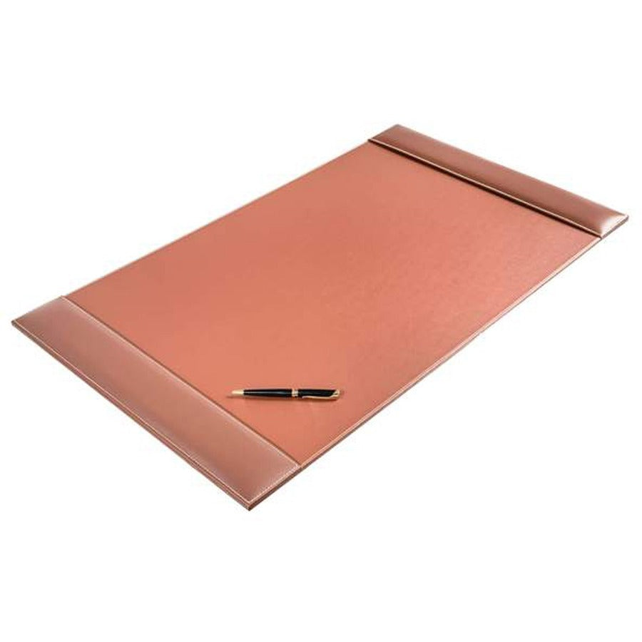 Dacasso Rustic Brown Leather Calendar Desk Pad, Rectangular, 12 Sheets, Top Grain Leather, Velveteen, 1 Each