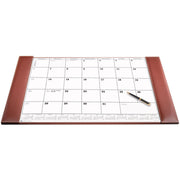 Dacasso Rustic Brown Leather Calendar Desk Pad, Rectangular, 12 Sheets, Top Grain Leather, Velveteen, 1 Each