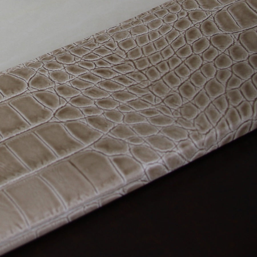 Protacini Breeze Beige Italian Patent Leather 34" x 20" Side-Rail Desk Pad
