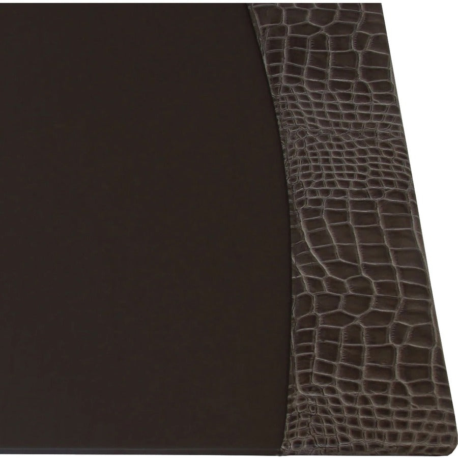 Protacini Castlerock Gray Italian Patent Leather 34" x 20" Side-Rail Desk Pad