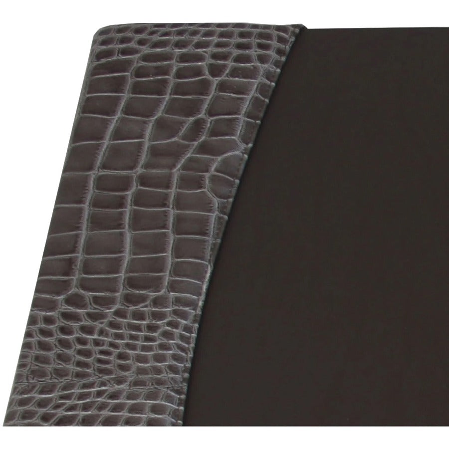 Protacini Castlerock Gray Italian Patent Leather 34" x 20" Side-Rail Desk Pad