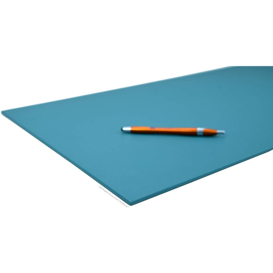 Dacasso 5-Piece Teal Desk Accessory Set, Velveteen & PU Leather, Includes Writing Pad, Document Tray, Supply Box, Pencil Cup, Sticky Note Holder, 1 Each